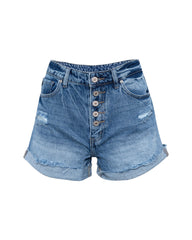 Tempo High Rise Cuffed Denim Shorts