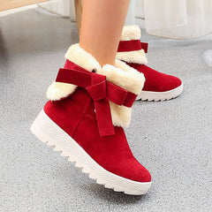 Thick Warm Cotton Butterfly Knot Snow Boots