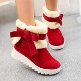Thick Warm Cotton Butterfly Knot Snow Boots