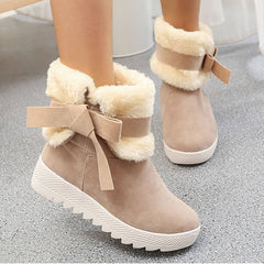 Thick Warm Cotton Butterfly Knot Snow Boots