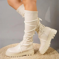 Tie Leg Non-Slip Mid-Calf Boots