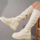 Tie Leg Non-Slip Mid-Calf Boots