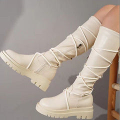 Tie Leg Non-Slip Mid-Calf Boots