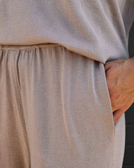 Tristan Knit Pocketed High Rise Pants - Mocha