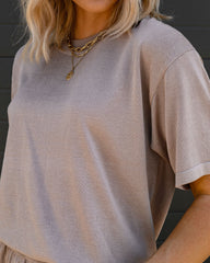 Tristan Knit Short Sleeve Top - Mocha