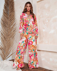 Tropez Printed Wide Leg Pants