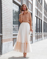 Truthfully Mine Tulle Maxi Skirt - Cream
