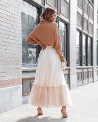 Truthfully Mine Tulle Maxi Skirt - Cream