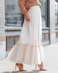 Truthfully Mine Tulle Maxi Skirt - Cream