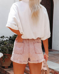 Turner High Rise Vintage Wash Denim Shorts - Dusty Rose