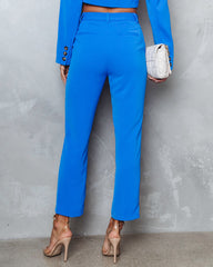 Turning Pages Pocketed Straight Leg Pants - Blue