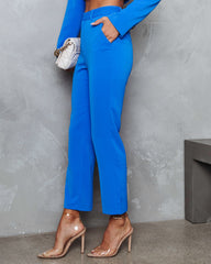 Turning Pages Pocketed Straight Leg Pants - Blue