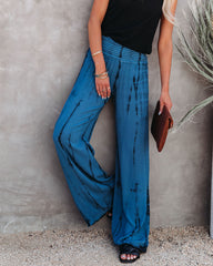 Uma Smocked Tie Dye Pants - Denim Blue