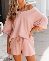 Vernon Cotton Pocketed French Terry Shorts - Peach