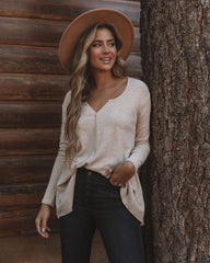 Victoria Cotton Blend Pocketed Asymm Top - Natural