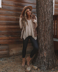 Victoria Cotton Blend Pocketed Asymm Top - Natural