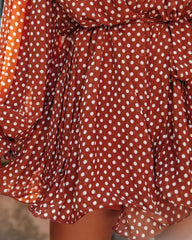 Viera Polka Dot Pleated Romper - Brown