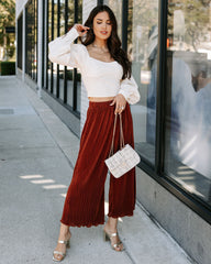 Villanueva Plisse Cropped Pants - Bronze  - SALE