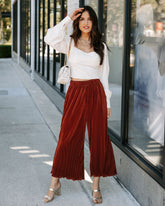 Villanueva Plisse Cropped Pants - Bronze  - SALE