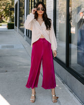 Villanueva Plisse Cropped Pants - Magenta  - SALE