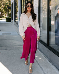 Villanueva Plisse Cropped Pants - Magenta  - SALE