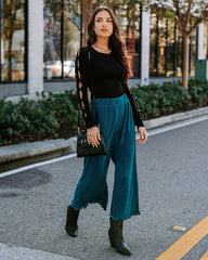 Villanueva Plisse Cropped Pants - Teal  - SALE