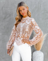 Vivid Visions Crochet Lace Blouse