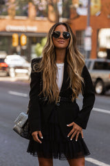 Voila Tulle Polka Dot Mini Skirt - Black