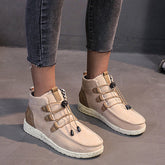 Warm Flat Ankle Boots Casual High Top Walking Shoes