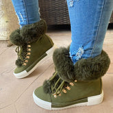 Warm Fur Lace-Up Boots