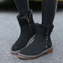 Warm Fur Lined Snow Boots Blow Heel Winter Ankle Booties