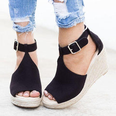 Wedges Adjustable Buckle Sandals