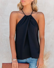 What If Halter Tank - Black