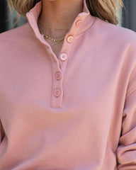 Williams Cotton Henley Sweatshirt - Blush Pink