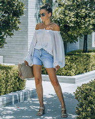 Winnie High Rise Distressed Denim Shorts