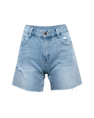 Winnie High Rise Distressed Denim Shorts