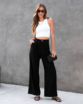 Winston High Waisted Pocketed Pants - Black