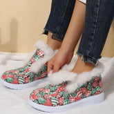 Winter Cute Print Warm Fur Pull-On Snow Boots