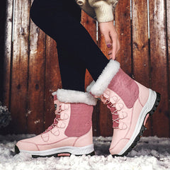 Winter Furry Warm Lace-Up Snow Boots