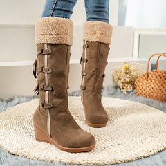 Winter Lace Up Fur Warm Heeled Boots