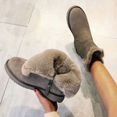 Winter Warm Fur Side Zipper Snow Boots