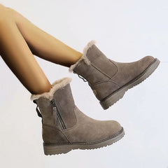 Winter Warm Fur Side Zipper Snow Boots