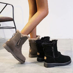 Winter Warm Fur Side Zipper Snow Boots