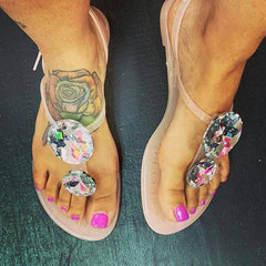 Large Shining Rhinestone Open Toe Sandals