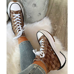 Lace Up Chunky High Top Sneakers