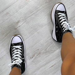 Lace Up Chunky High Top Sneakers