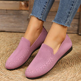 Casual Knitted Solid Color Flats