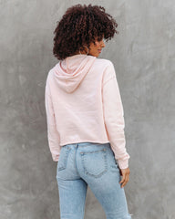 You're My Lover Cropped Hooded Sweatshirt - Blush