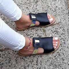 Casual Mixed Color Flat Slippers