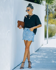 Zadie Distressed Denim Mini Skirt